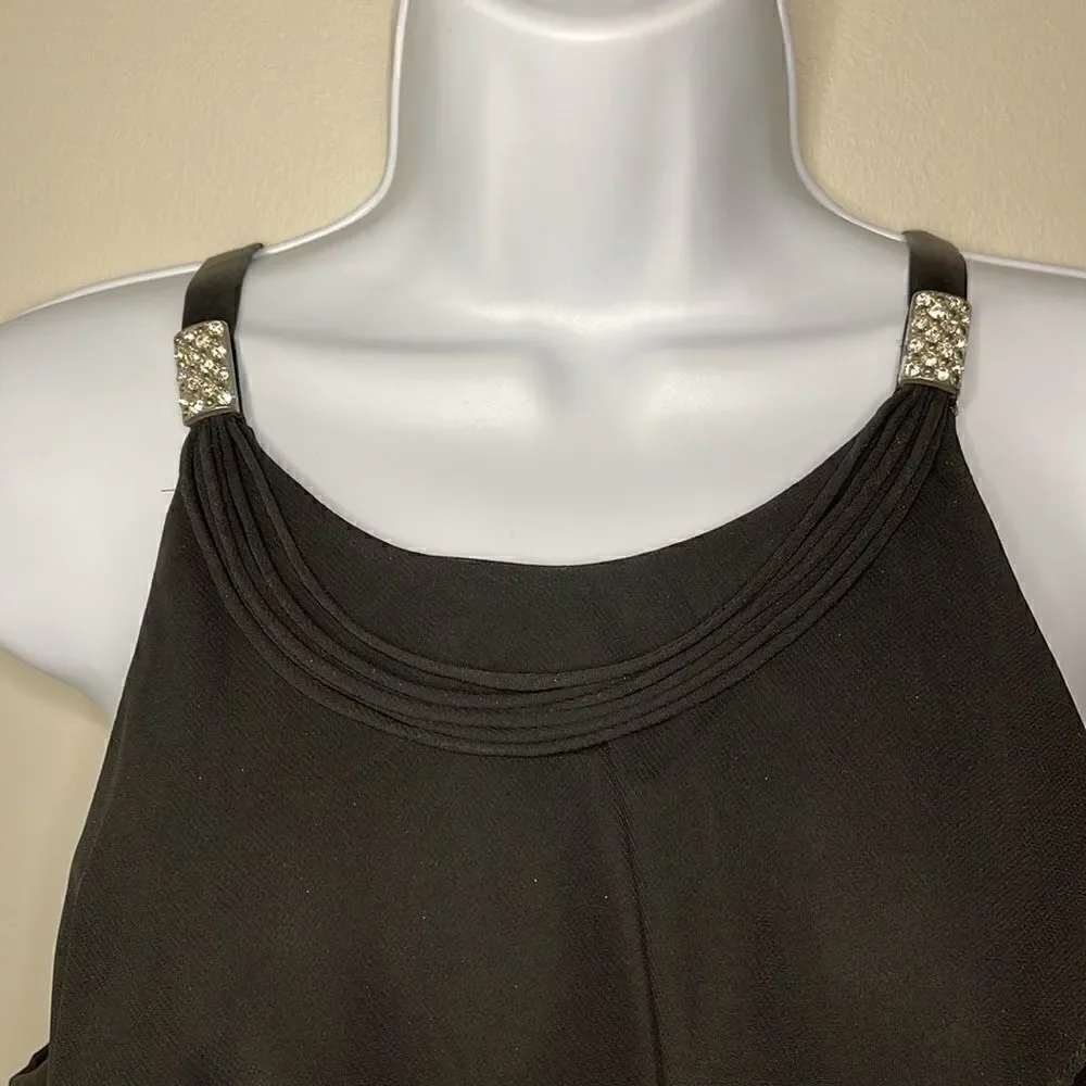 S.L. Fashions Tiered Little Black Dress size 10 - Picture 2 of 11